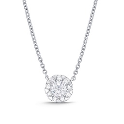 [FNBQ13218008W72000] White Gold Bouquet Necklace With Round Diamonds Weighing 0.48cttw