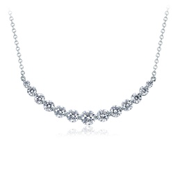 [MNDDF0618008W72000] White Gold Smile Necklace With Round Diamonds Weighing 2.07cttw