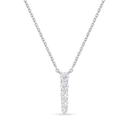[FNUB25218008W72000] White Gold Diamond Identity Drop Pendant Necklace 0.28cttw