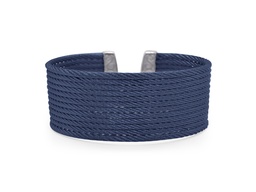 [04-28-B612-00] Stainless Steel Blueberry Nautical Cable Twelve Row Cuff Bracelet