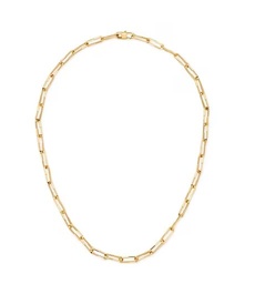 [YBB74565400200U] 18Kt Yellow Gold Paperclip Chain Link To Love Necklace 17"