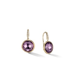 [OB1739-AB-AT01-Y-02] 18Kt Yellow Gold Drop Earrings With A Round Amethyst And 6 Round Diamonds Weighing 0.05cttw