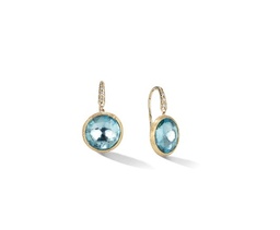 [OB1739-AB-TP01-Y-02] 18Kt Yellow Gold Jaipur Drop Earrings With A Topaz And 6 Round Diamonds Weighing 0.05cttw
