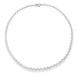 [N69783.4] 18Kt White Gold Necklace With 83 Round Diamonds Weighing 5.00cttw G-H/VS-SI1