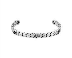 [YBA661526001016] Braided GG Interlocking Cuff Bracelet