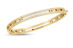 [8883376AYBAX] 18Kt Yellow Gold Navarra Pave Link Bangle With (42) Round Diamonds Weighing 0.54cttw