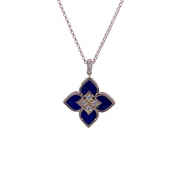 [7773195AY17XL] 18Kt Yellow Gold Venetian Princess Pendant With Blue Lapis Weighing 2.95ct And (8) Round Diamonds Weighing 0.10ct