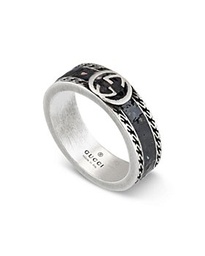 [YBC645573002014] Black Enamel GG Ring