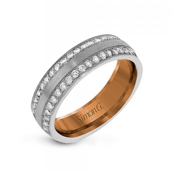 [LG183] SAMPLE 14Kt Two Toned Band With 46 Round Diamonds Weighing 0.50cttw Sz10