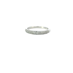 [168052] 14Kt White Gold Band With 36 Round Pave Set Diamonds Weighing 0.60cttw Sz6