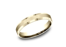 [CF6441614KY10] 14Kt Yellow Gold 4mm Comfort Fit Beveled Edge Band Sz10