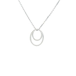 [168140] 14Kt White Gold Pendant Necklace With 43 Round Diamonds Weighing 0.50cttw
