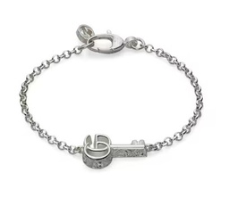 [YBA632207002017] Sterling Silver Marmont GG Key Bracelet