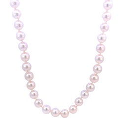[7ST-362] 14Kt White Gold Akoya Pearl Necklace With 61 7x6.5mm Pearls 18"