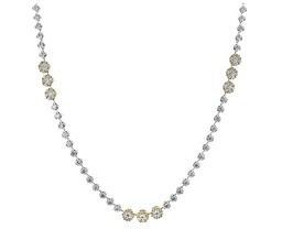 [LP4336-A] 18Kt Two Toned Necklace With (115) Round Diamonds Weighing 3.38cttw