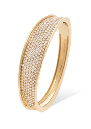 [SB123-B-Y-02-6.0] 18Kt Yellow Gold Lunaria Cuff With Pave Set Diamonds Weighing 4.06cttw