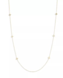 [7773220AY33X] 18Kt Yellow Gold Six Station Necklace With (24) Round Diamonds Weighing 0.28cttw
