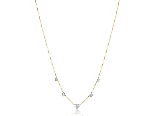 [N2039DY] 14Kt Yellow Gold Graduated Infinity Necklace With (47) Round Diamonds Weighing 0.21cttw