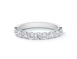 [CM2053RD090D2P0650] Platinum Nine Stone Band With Round Diamonds Weighing 0.90cttw