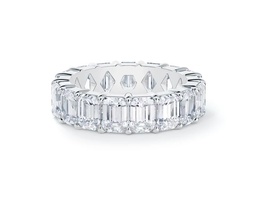 [WB9003EM200D2P0650] Platinum Emerald Cut Eternity Band With (26) Emerald Cut Diamonds Weighing 2.00cttw