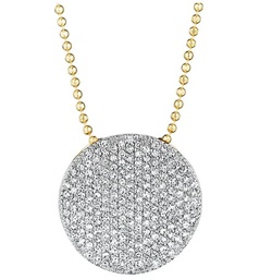 [N20223PDY] 14Kt Yellow Gold Large Infinity Pendant Necklace With (191) Round Diamonds Weighing 1.00cttw