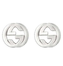 [YBD47922700100U] Sterling Silver Interlocking GG Stud Earrings