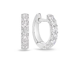 [CHHO32512128W72000] 18Kt White Gold Odessa Huggie Hoops With (14) Round Diamonds Weighing 0.54cttw
