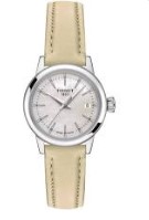 [T129.210.16.111.00] 28mm Classic Dream Lady Quartz Movement Watch With A Mother Of Pearl Dial And A Beige Strap