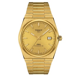 [T137.407.33.021.00] 40mm PRX 80 Automatic Watch With A Gold Dial And A Gold Tone Stainless Steel Strap