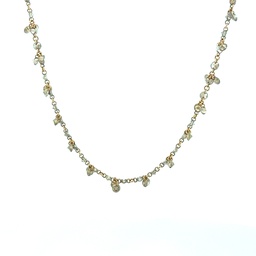 [6862] 18Kt Rose Gold Fancy Diamond By The Inch Necklace With (214) Round Brown Diamonds Weighing 9.69cttw