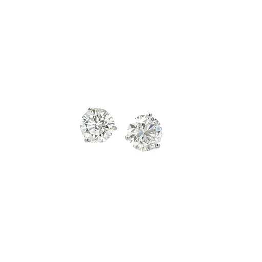 [S05248] Round Brilliant Cut Diamond Studs 4.00cttw JK/SI2 GIA7451739074 GIA6442396908 14Kt White Gold Martini Set Screwbacks