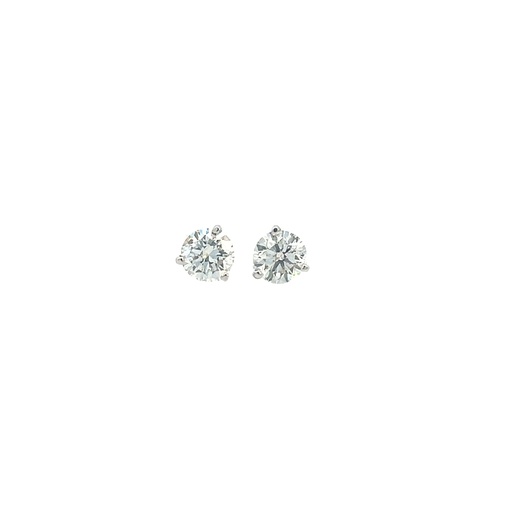 [S05287] Round Brilliant Cut Diamond Studs 2.00cttw HI/SI2 GIA3445513649 GIA6451021332 14Kt White Gold Martini Set Screwbacks
