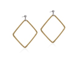 [03-37-6004-00] 18Kt White Gold Yellow Nautical Cable Lozenge Drop Earrings