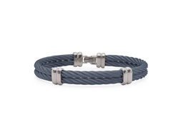 [04-88-6228-00] Stainless Steel Blueberry Nautical Cable Men's Bracelet