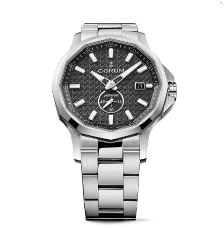 [A395/04292] 42mm Admiral Automatic Watch With A Black Dial And Stainless Steel Strap