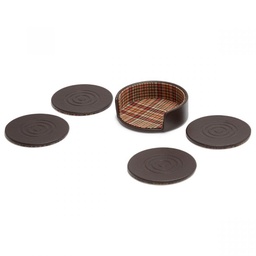 [800687] WM Brown Set of 4 Coasters with Case