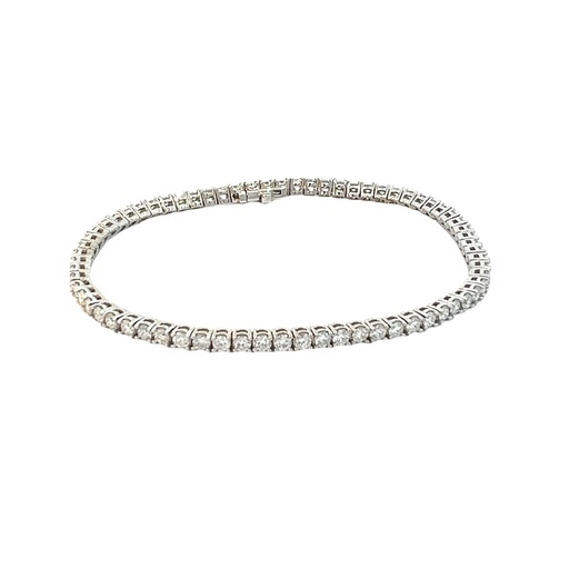[BW410] 14Kt White Gold Tennis Bracelet With (69) Round Diamonds Weighing 3.02cttw