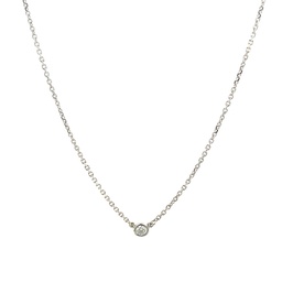 [C10-5-W] 14Kt White Gold Solitaire Necklace With A Round Diamond Weighing 0.05ct