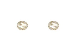 [YBD759061001] 14Kt Rose Gold GG Interlocking Stud Earrings