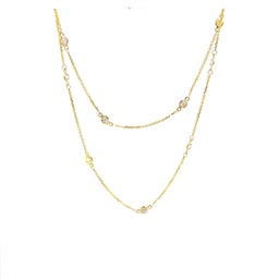 [C1-75-Y] 14Kt Yellow Gold Diamond By The Inch Necklace With (12) Round Diamonds Weighing 0.70cttw