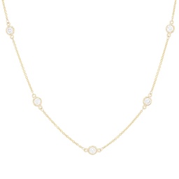 [C1-260-Y] 14Kt Yellow Gold Diamond By The Inch Necklace With (12) Round Diamonds Weighing 2.57cttw