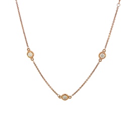 [C1-130-R] 14Kt Rose Gold Diamond By The Inch Necklace With (12) Round Diamonds Weighing 1.20cttw