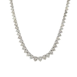 [N76741.1] 14Kt White Gold Riviera Necklace With (139) Round Diamonds Weighing 15.46cttw