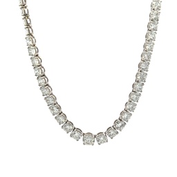 [N73998.2] Platinum Riviera Necklace With (101) Round Diamonds Weighing 35.92cttw