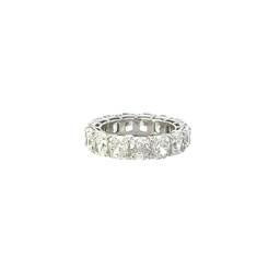 [R62039.2] Platinum Eternity Band With (15) Cushion Cut Diamonds Weighing 10.52cttw