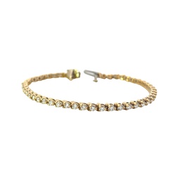 [B71104B.1] 14Kt Yellow Gold Tennis Bracelet With (50) Round Diamonds Weighing 2.50cttw
