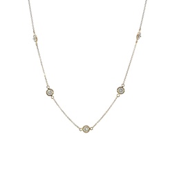 [N77307.1] 14Kt White Gold Diamond By The Inch Necklace With (15) Round Diamonds Weighing 1.57cttw