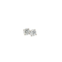[S06245] Round Brilliant Cut Diamonds Studs 1.80cttw F/SI2 GIA7478522347 GIA3465573568 14Kt White Gold Basket Set Pushbacks