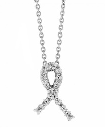 [001251AWCHX0] 18Kt White Gold Tiny Treasures Ribbon Necklace With (17) Round Diamonds Weighing 0.09cttw