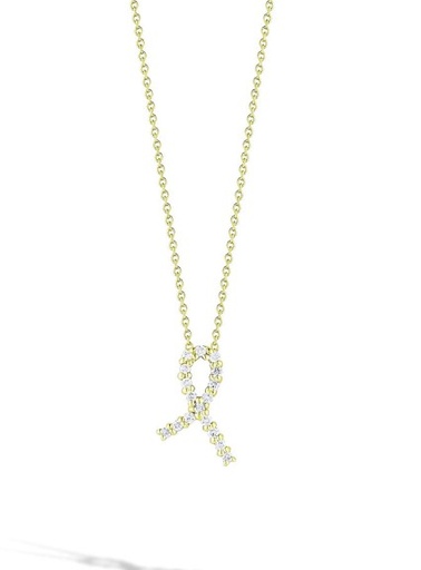 [001251AYCHX0] 18Kt Yellow Gold Hope Tiny Treasures Necklace With (17) Round Diamonds Weighing 0.09cttw